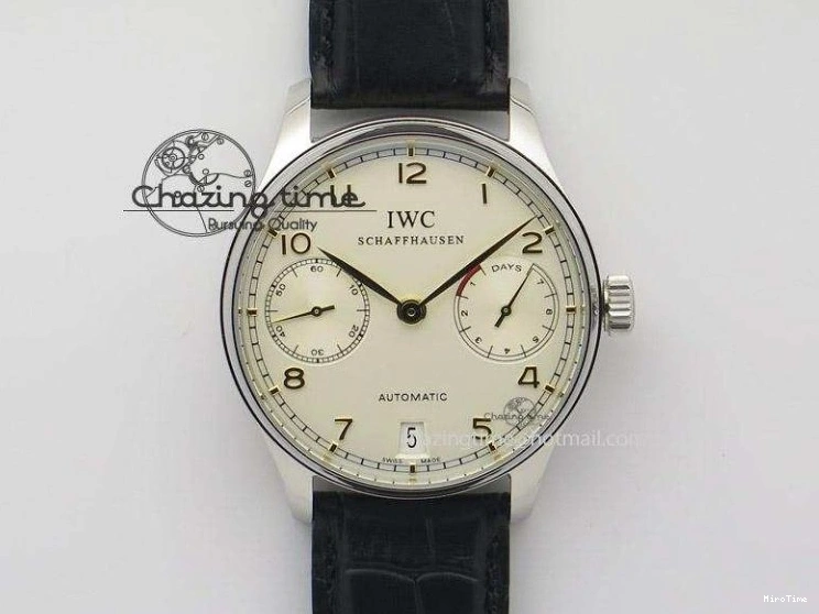 MIROTIME 0205 Portuguese Chrono IW371620 APSF 1:1 Best Edition White Blue Dial on Blue Leather Strap A MultiPurpose 7039